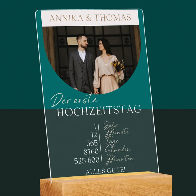 Foto Und Unterschrift: Erster Hochzeitstag - Druck Auf Acrylglas