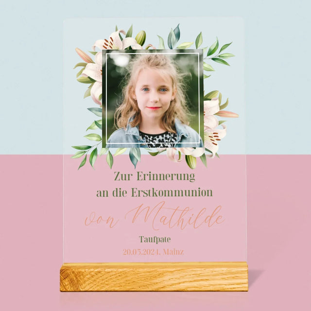 Foto Und Unterschrift: Zur Erinnerung An Die Erstkommunion - Druck Auf Acrylglas