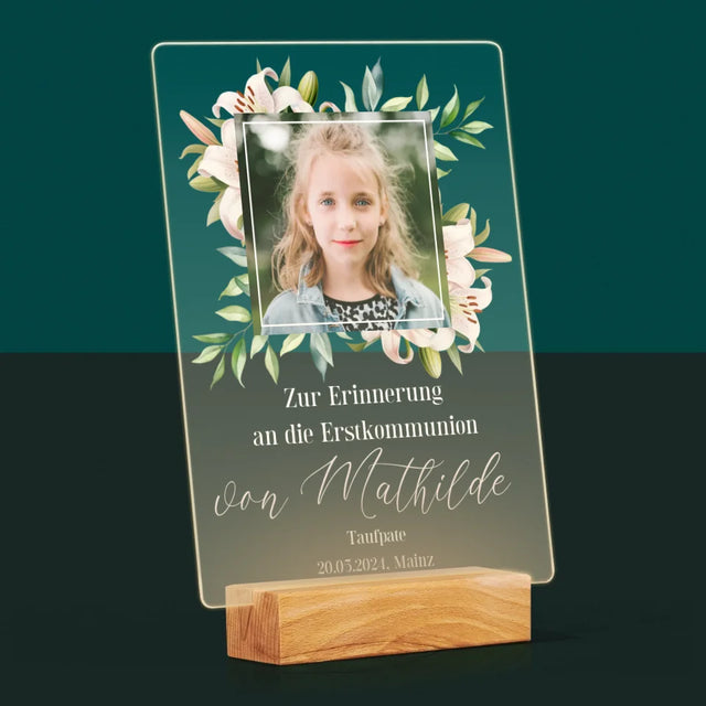 Foto Und Unterschrift: Zur Erinnerung An Die Erstkommunion - Druck Auf Acrylglas