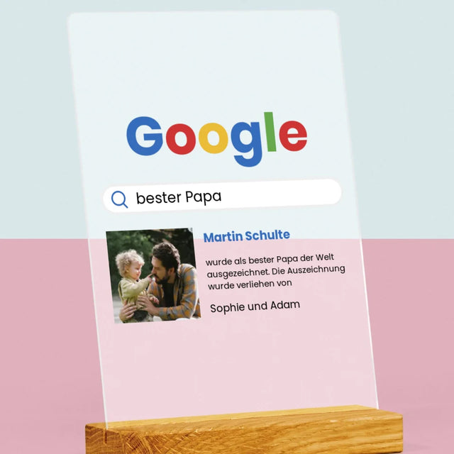 Foto Und Unterschrift: Bester Papa Google-Suche - Druck Auf Acrylglas