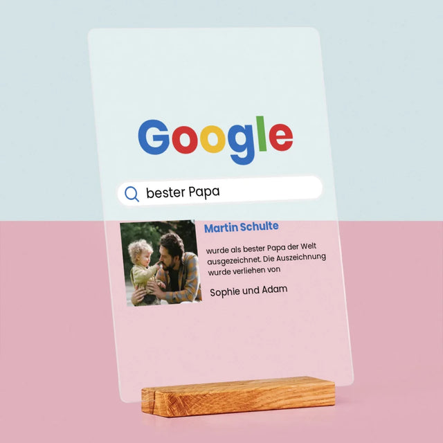 Foto Und Unterschrift: Bester Papa Google-Suche - Druck Auf Acrylglas