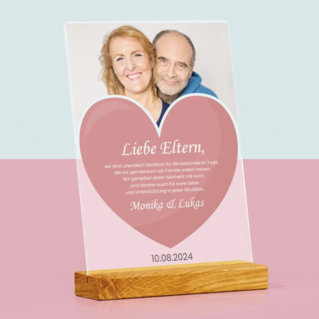 Foto Und Unterschrift: Liebe Eltern - Druck Auf Acrylglas