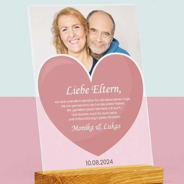 Foto Und Unterschrift: Liebe Eltern - Druck Auf Acrylglas