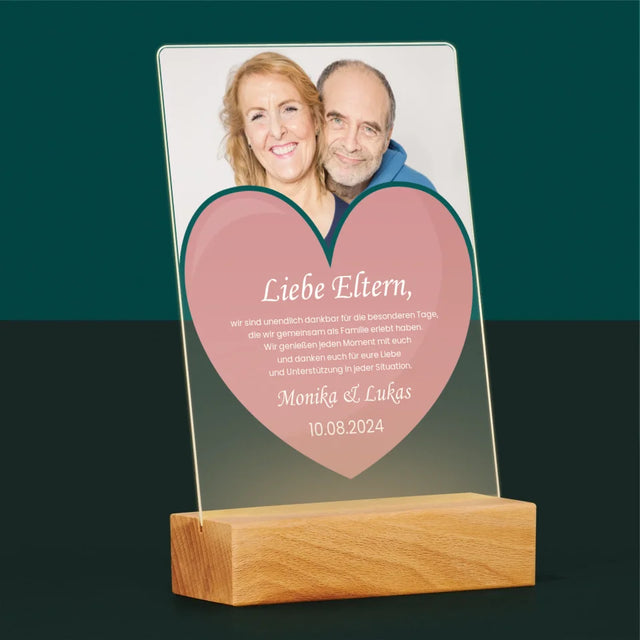 Foto Und Unterschrift: Liebe Eltern - Druck Auf Acrylglas