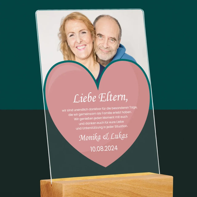 Foto Und Unterschrift: Liebe Eltern - Druck Auf Acrylglas