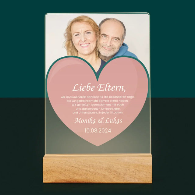 Foto Und Unterschrift: Liebe Eltern - Druck Auf Acrylglas