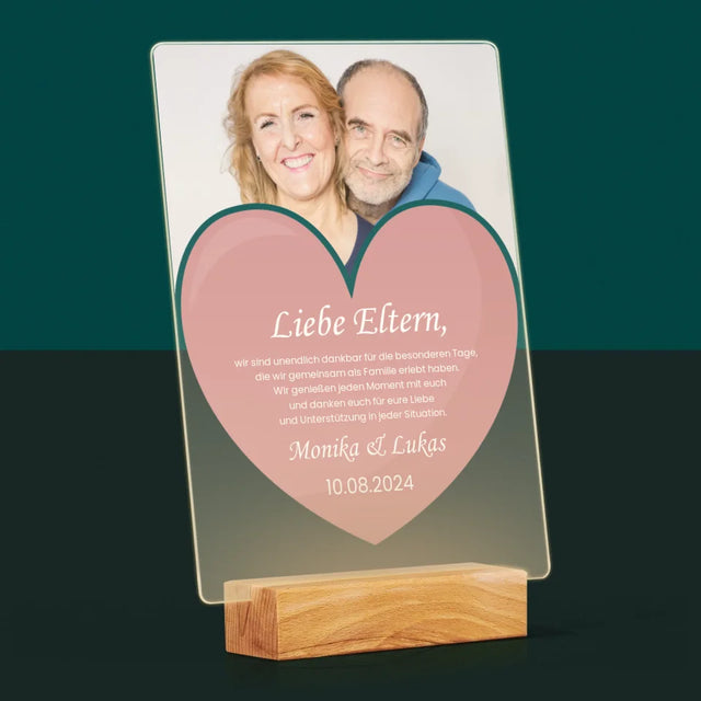 Foto Und Unterschrift: Liebe Eltern - Druck Auf Acrylglas