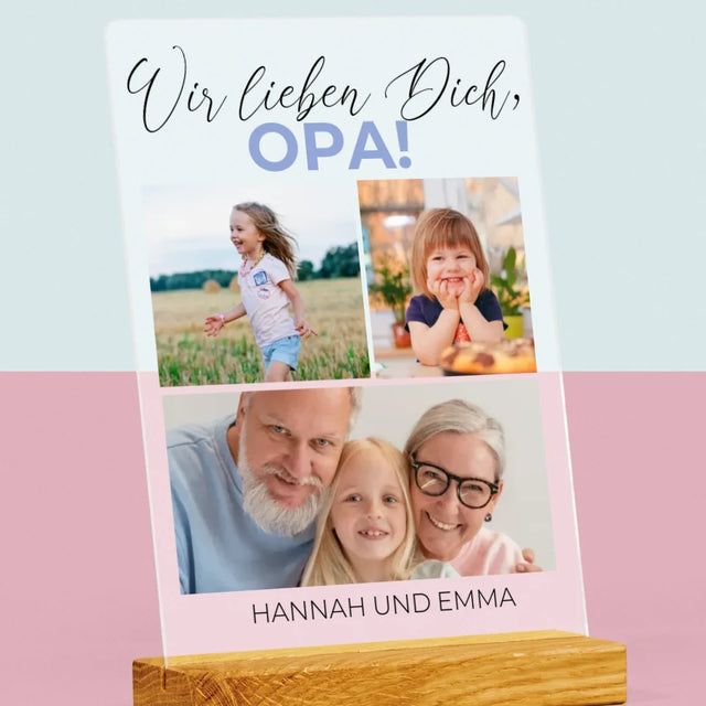 Fotocollage: Wir Lieben Dich, Opa! - Druck Auf Acrylglas