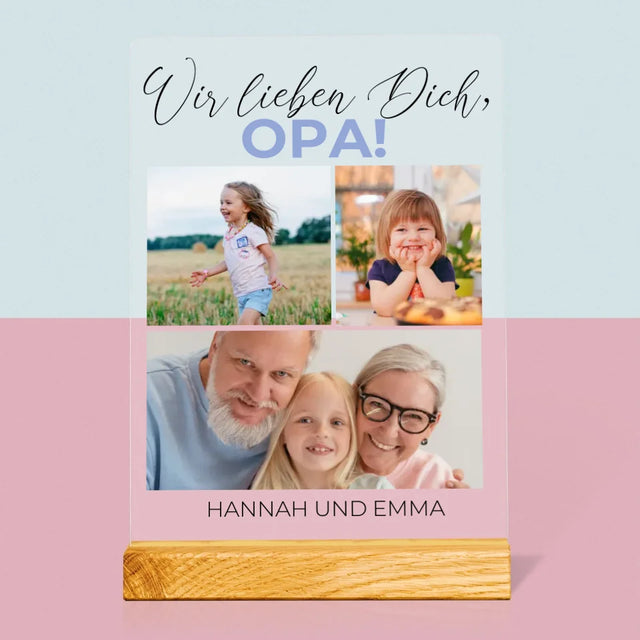 Fotocollage: Wir Lieben Dich, Opa! - Druck Auf Acrylglas