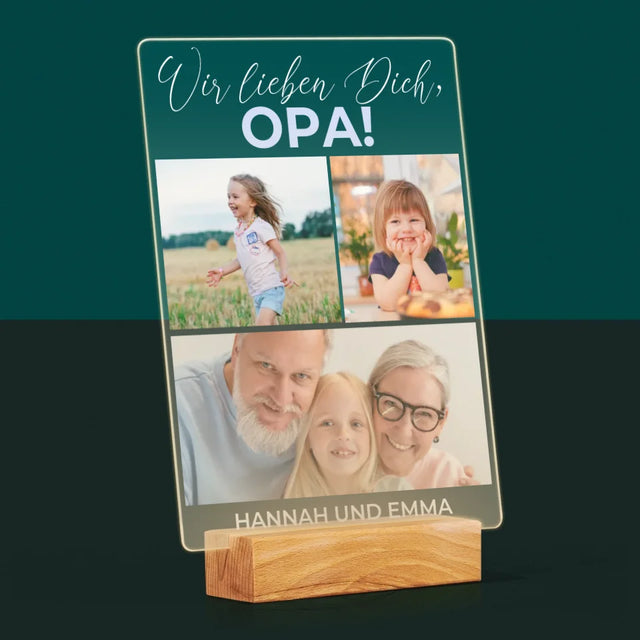 Fotocollage: Wir Lieben Dich, Opa! - Druck Auf Acrylglas