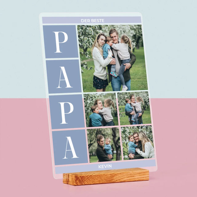 Fotocollage: Bester Papa Collage - Druck Auf Acrylglas