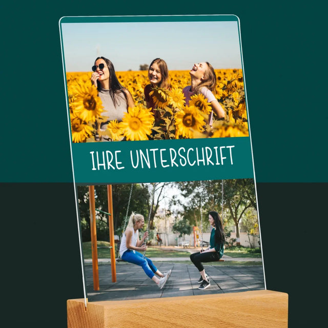 Fotocollage: 2 Fotos Und Unterschrift - Druck Auf Acrylglas