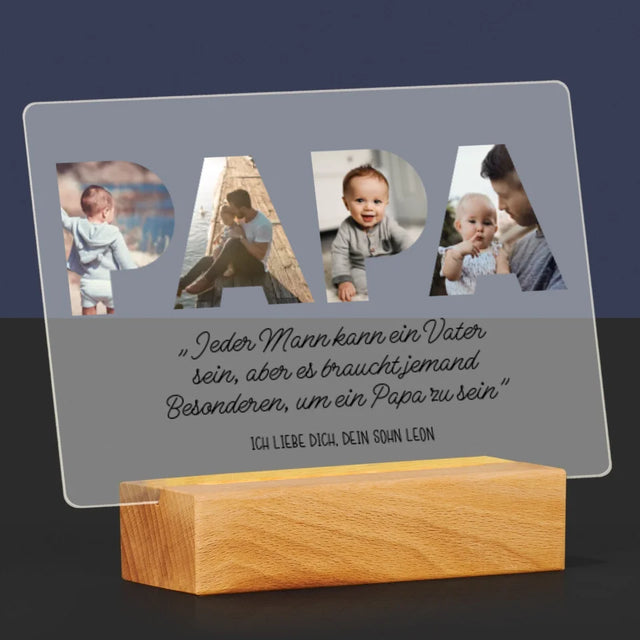Buchstaben-Collage: Besonderer Papa - Druck Auf Acrylglas