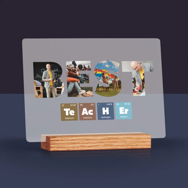 Buchstaben-Collage: Best Teacher Elemente - Druck Auf Acrylglas