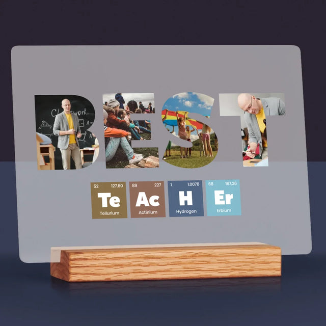 Buchstaben-Collage: Best Teacher Elemente - Druck Auf Acrylglas