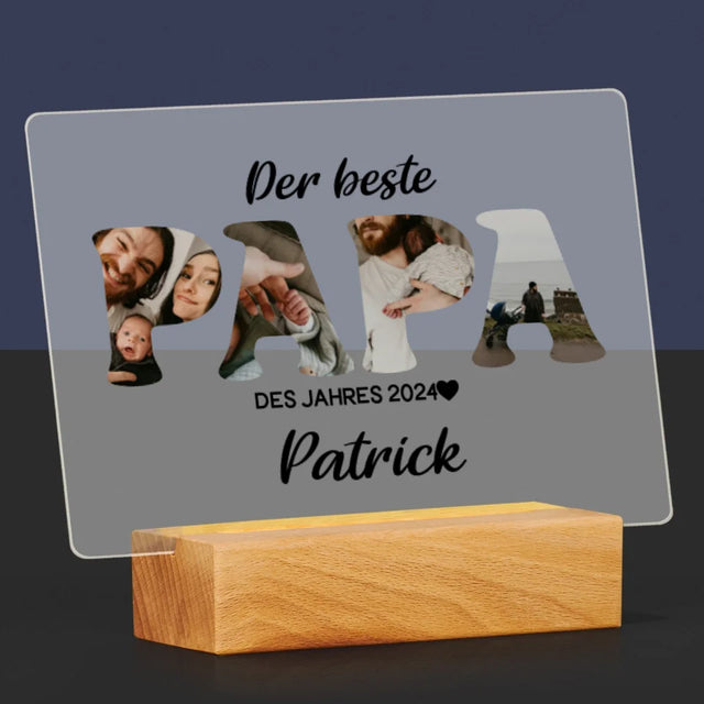 Buchstaben-Collage: Bester Papa Des Jahres - Druck Auf Acrylglas