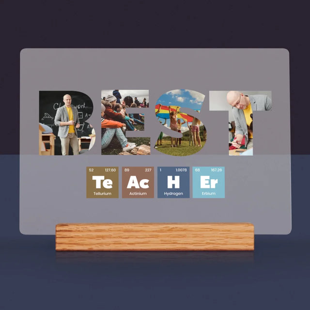 Buchstaben-Collage: Best Teacher Elemente - Druck Auf Acrylglas