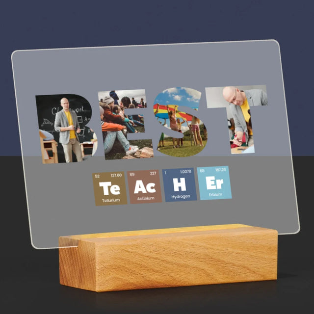 Buchstaben-Collage: Best Teacher Elemente - Druck Auf Acrylglas