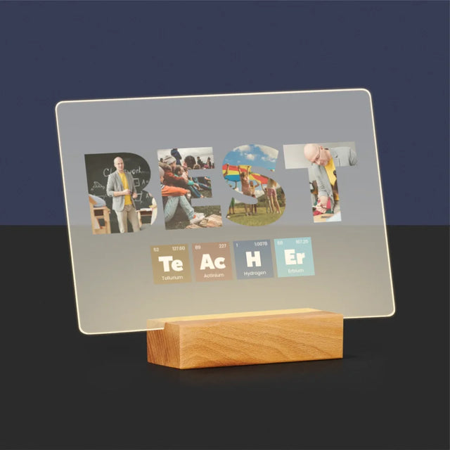 Buchstaben-Collage: Best Teacher Elemente - Druck Auf Acrylglas