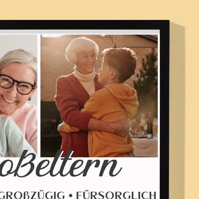 Fotocollage: Geliebte Großeltern - Druck Mit Rahmen 30X40