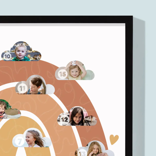 Fotocollage: Lehrer Regenbogen - Druck Mit Rahmen 30X40