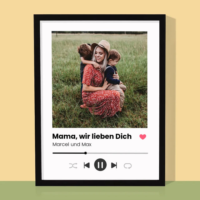 Foto Und Unterschrift: Mama, Wir Lieben Dich - Druck Mit Rahmen 30X40