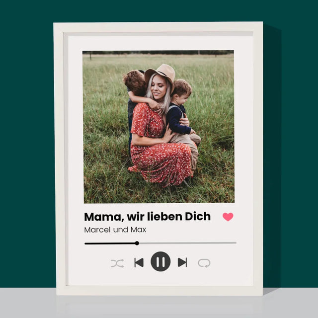 Foto Und Unterschrift: Mama, Wir Lieben Dich - Druck Mit Rahmen 30X40