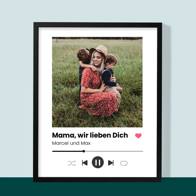 Foto Und Unterschrift: Mama, Wir Lieben Dich - Druck Mit Rahmen 30X40