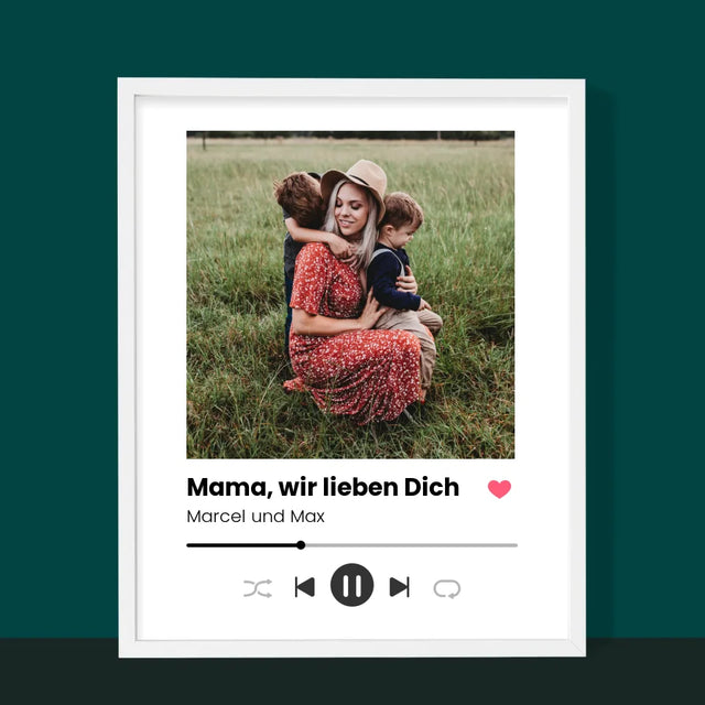 Foto Und Unterschrift: Mama, Wir Lieben Dich - Druck Mit Rahmen 30X40