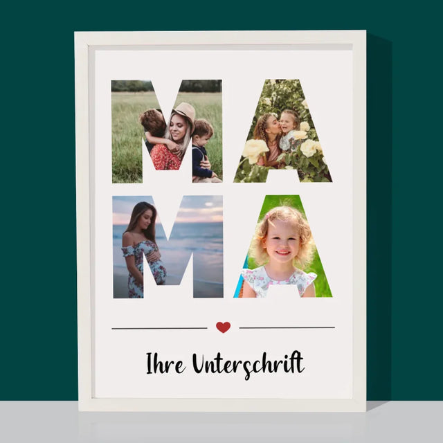Buchstaben-Collage: Mama - Druck Mit Rahmen 30X40
