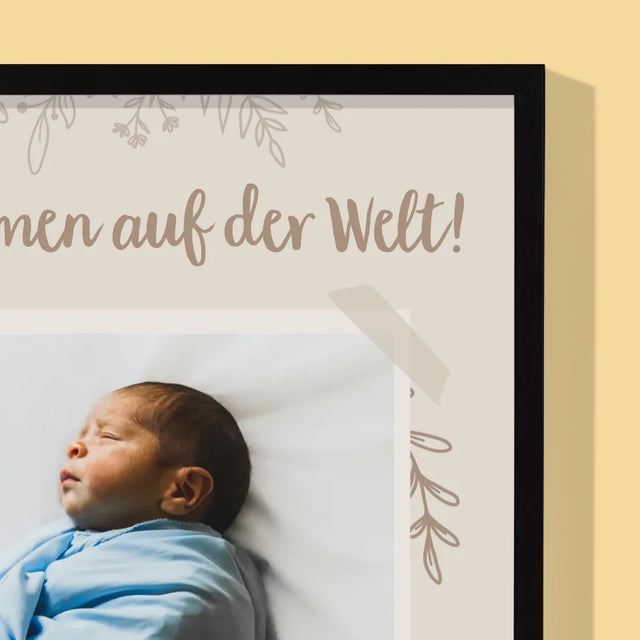 Geburtsdatum: Geburtsdatum Blätter - Druck Mit Rahmen 30X40