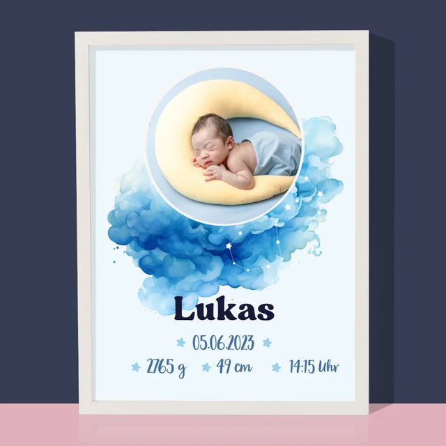 Geburtsdatum: Sternzeichen Junge - Druck Mit Rahmen 30X40