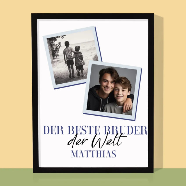 Fotocollage: Bester Bruder Der Welt - Druck Mit Rahmen 30X40