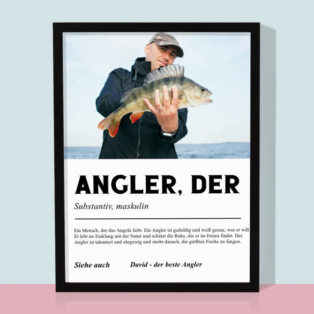 Foto Und Unterschrift: Angler Definition - Druck Mit Rahmen 30X40