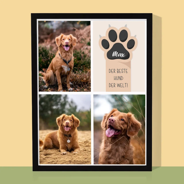 Fotocollage: Bester Hund - Druck Mit Rahmen 30X40