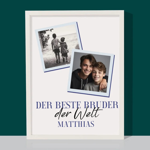 Fotocollage: Bester Bruder Der Welt - Druck Mit Rahmen 30X40