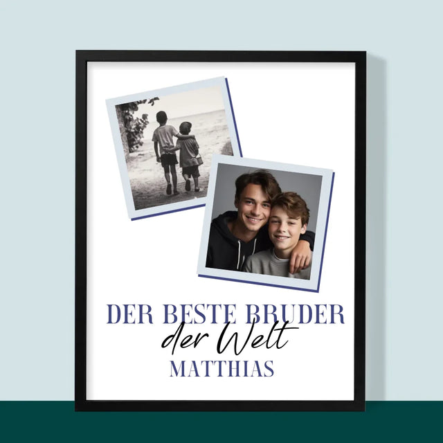 Fotocollage: Bester Bruder Der Welt - Druck Mit Rahmen 30X40