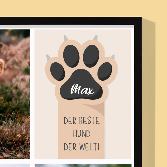 Fotocollage: Bester Hund - Druck Mit Rahmen 30X40