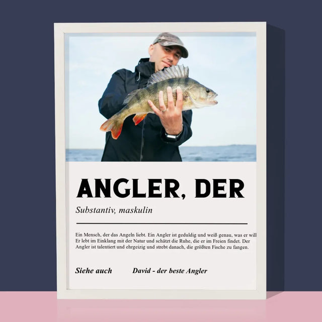 Foto Und Unterschrift: Angler Definition - Druck Mit Rahmen 30X40