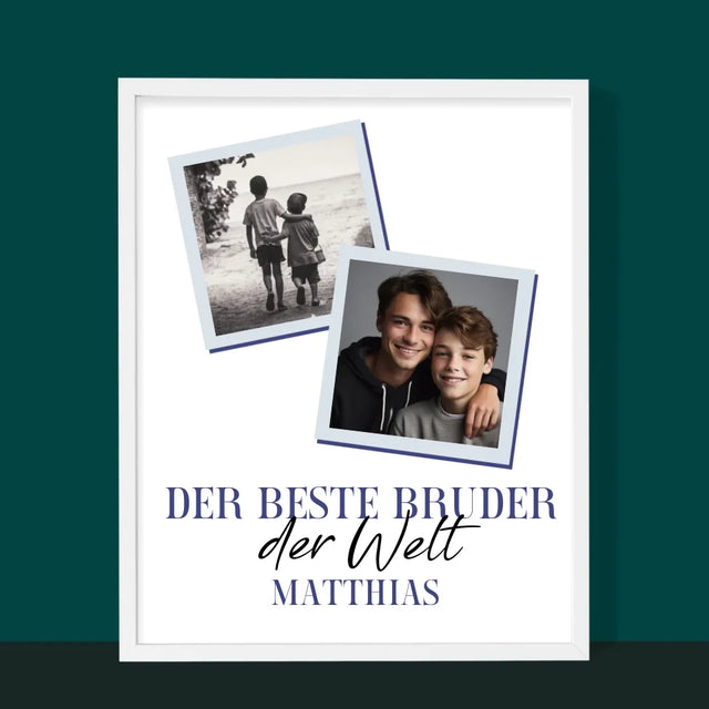 Fotocollage: Bester Bruder Der Welt - Druck Mit Rahmen 30X40