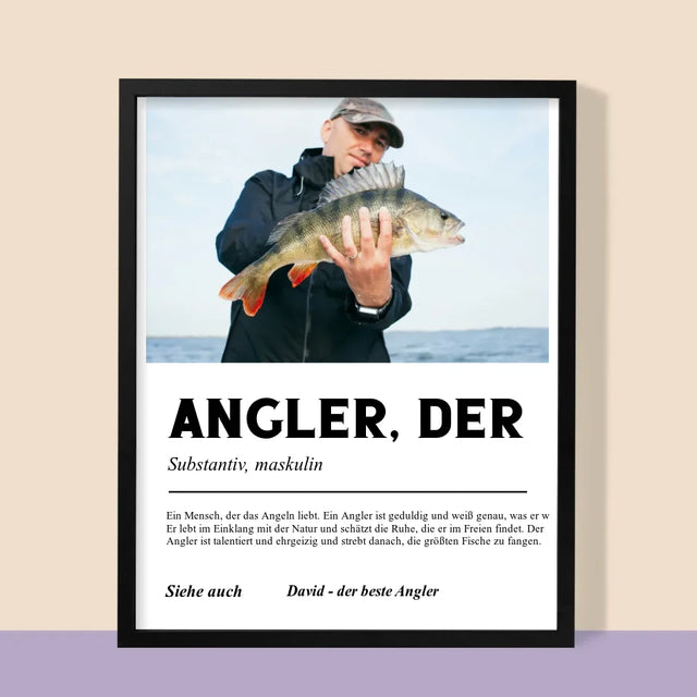 Foto Und Unterschrift: Angler Definition - Druck Mit Rahmen 30X40