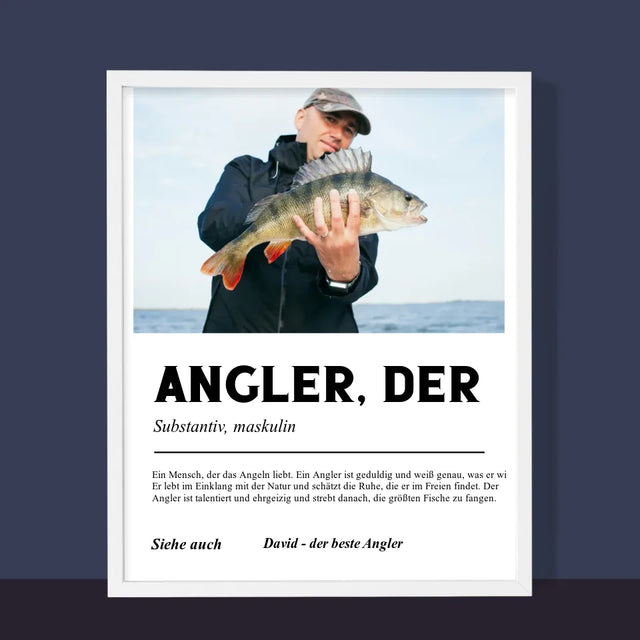 Foto Und Unterschrift: Angler Definition - Druck Mit Rahmen 30X40