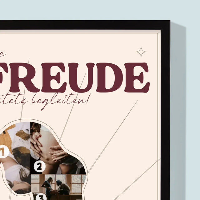 Form-Collage: Freude - Druck Mit Rahmen 30X40