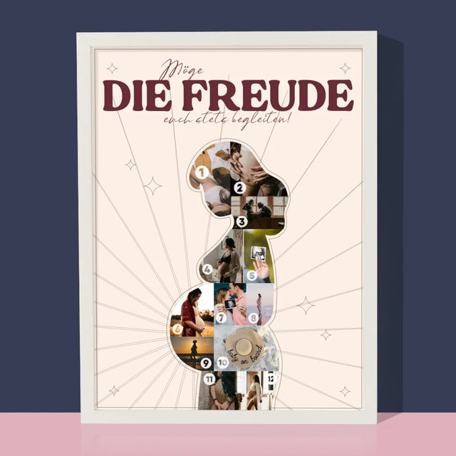 Form-Collage: Freude - Druck Mit Rahmen 30X40