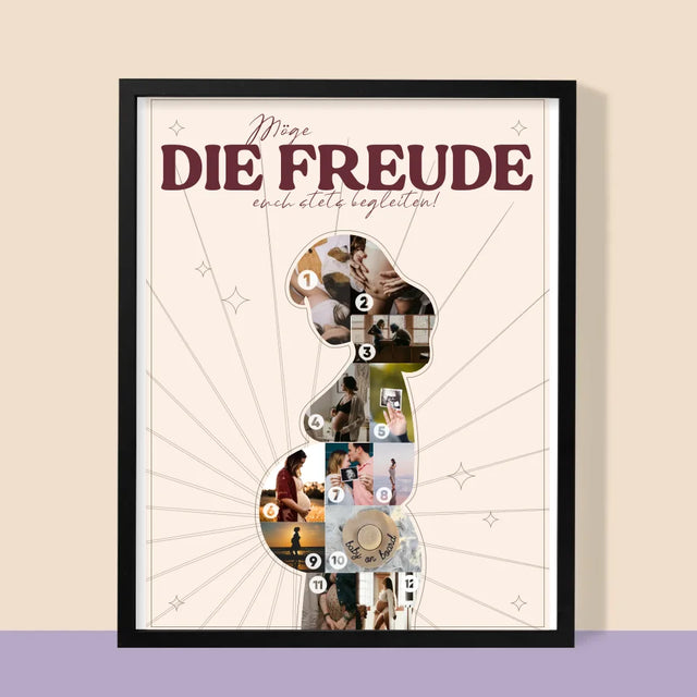 Form-Collage: Freude - Druck Mit Rahmen 30X40