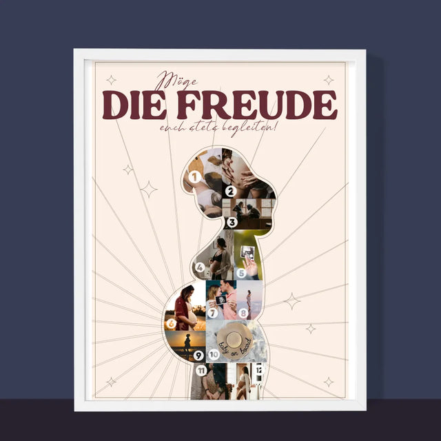 Form-Collage: Freude - Druck Mit Rahmen 30X40