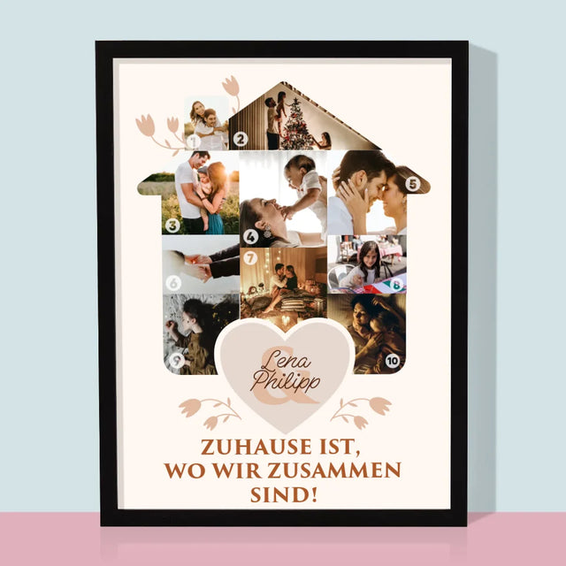 Form-Collage: Familienhaus - Druck Mit Rahmen 30X40