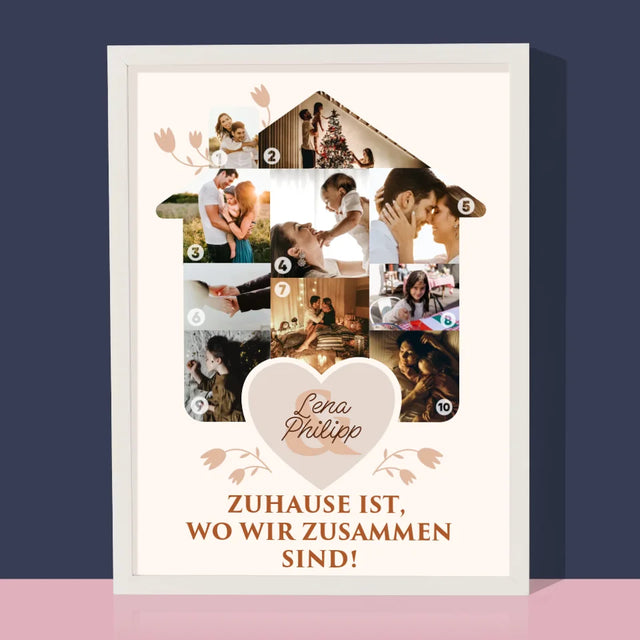 Form-Collage: Familienhaus - Druck Mit Rahmen 30X40