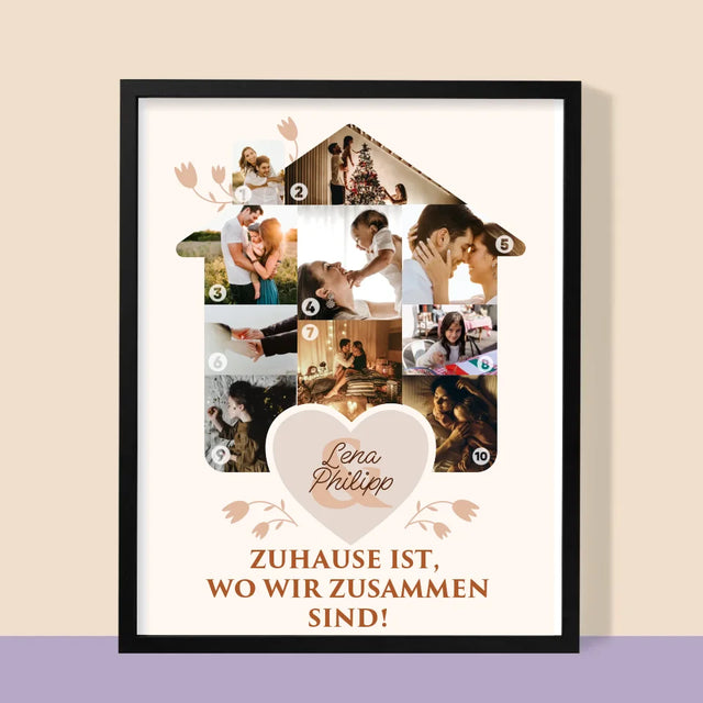 Form-Collage: Familienhaus - Druck Mit Rahmen 30X40