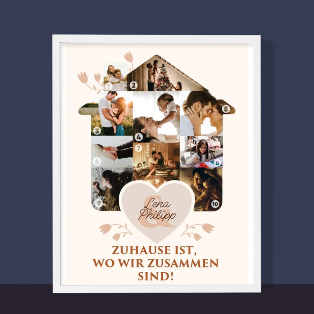 Form-Collage: Familienhaus - Druck Mit Rahmen 30X40